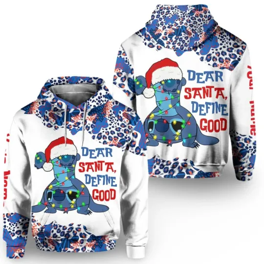 Discover Stitch Christmas 3D Hoodie All Over Print Men's Hoodie Gift for Father’s Day