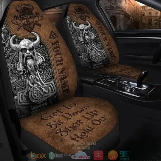 Discover Personalized Viking Odin Mjolnir Car Seat Covers