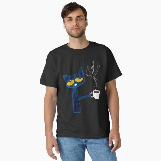 Discover funny black cat drink coffee  Classic T-Shirt Classic T-Shirt