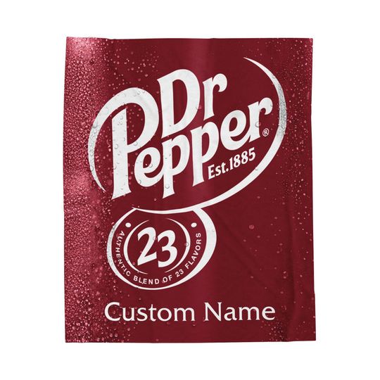 Personalized Dr Pepper Blanket, Custom Name Dr Pepper Can Fleece Sherpa Blanket, Dr Pepper Lovers Gift, Drink Blanket