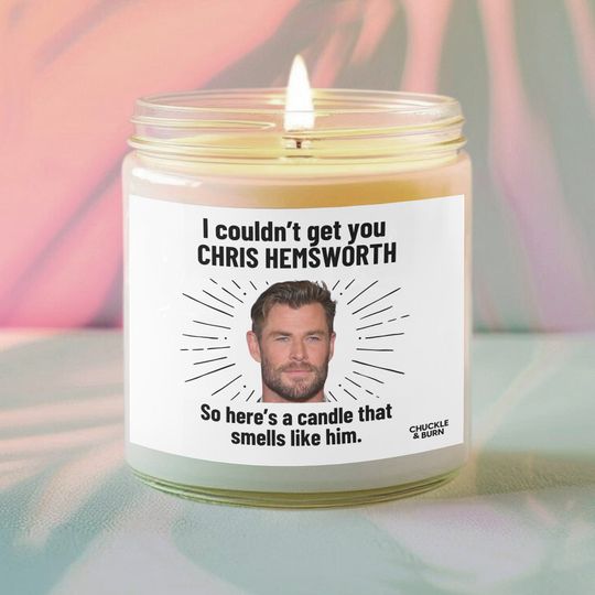 Discover Scented Candle Inspired by Chris Hemsworth, Fan Gift for Friends, Fandom Candle