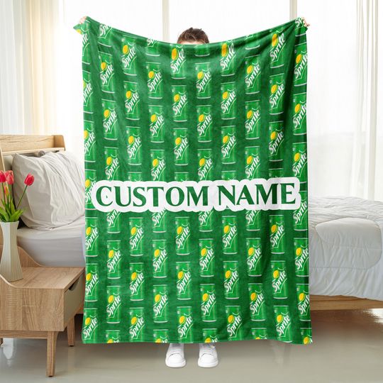 Personalized Sprite Blanket, Soda Lover Fleece Sherpa Blanket, Sprite Lovers Gift