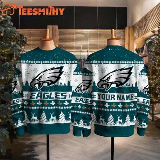 Discover Custom Philadelphi Eagle football Snow Ugly Christmas Sweater S-5XL