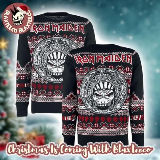 Discover Iron 1Maiden Mayan Eddie The Book Of Souls Signature Ugly Christmas Sweater
