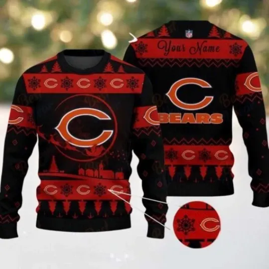 Discover Chicago Football Team Bears Ugly Christmas Sweater Gift For Fan