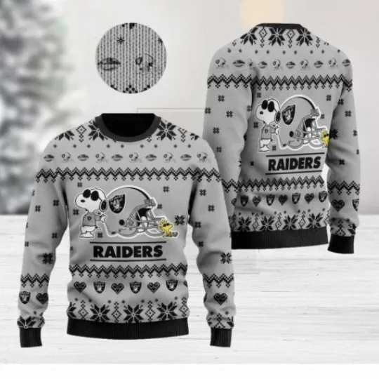 Snoop Las Vegas Helmet Raiders Ugly Christmas Sweater Gift For Fan