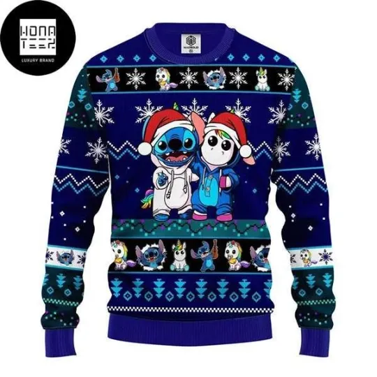 Discover Stitch And Ponny Cute 2023 Ugly Christmas Sweater