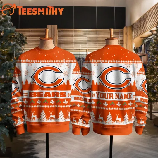 Discover CUSTOM Chicago Bearr football Snow Ugly Christmas Sweater s-5xl