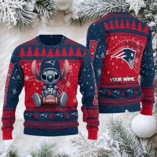 Discover New England Stitch Patriots Ugly Christmas Sweater