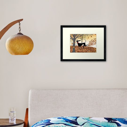 Discover Autumn Hound Framed Art Print