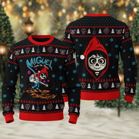 Discover Coco Ugly Christmas Sweater, Pixar Miguel Rivera Xmas Sweater, Remember Me Coco Sweater, Christmas Gift For Men Women Kid