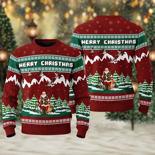 Duck Hunting Merry Christmas Ugly Sweater, Hunting Xmas Sweater, Duck Hunting Season Shirt, Christmas Gift For Men Dad Husband Hunter