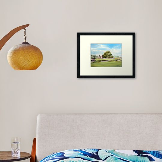 Discover Sunningdale Golf Club 18th Green and Clubhouse Framed Art Print