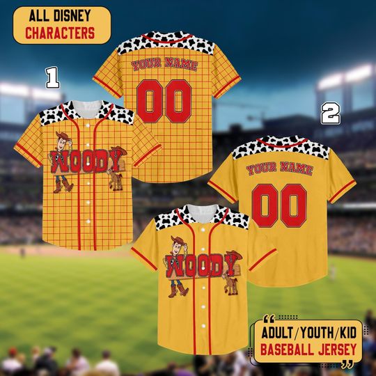 Discover Personalized Woody Toy Story Baseball Jersey, Toy Story Jersey, Disney Jersey, Gift for Disney Fans, Matching Disney Baseball Team Outfit