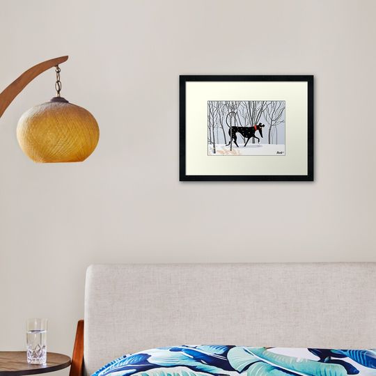 Discover Winter Hound  Framed Art Print