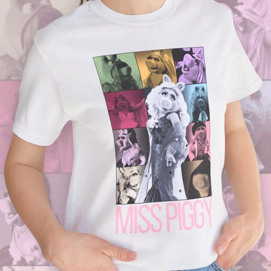 Discover Miss Piggy Eras Tour-Inspired T-Shirt, Iconic Diva Design, Comfy Cotton Tee For Muppet Fans, Moi Loves Moi (XS-4XL)