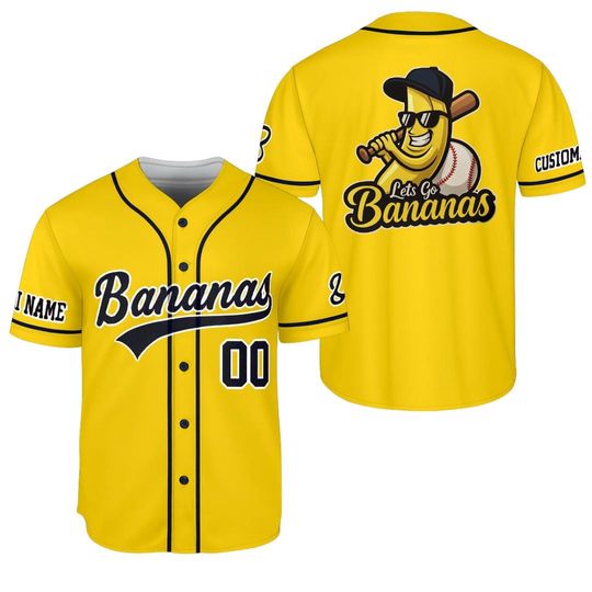 Discover Personalized Bananas Team Baseball Jersey, Funny Bananas Jersey, Let's Go Bananas Jersey, Custom Team Name Number, Gift For Savannah Fan