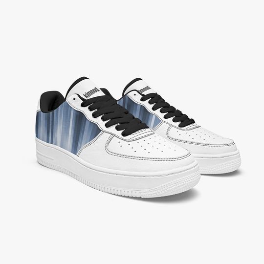 Discover Men's Blue Gradient Stripe Sneakers - Modern Low Top Shoes