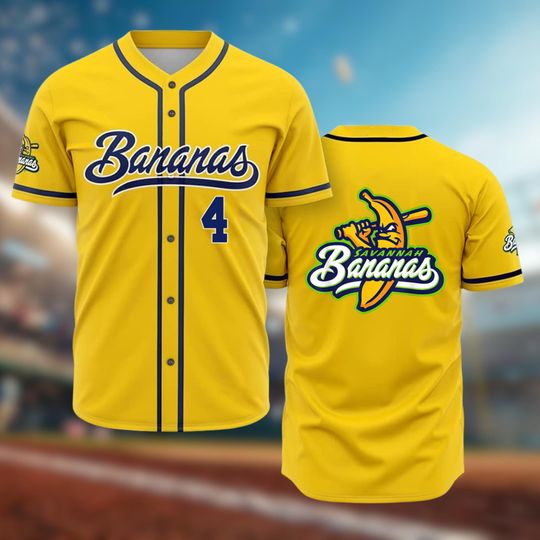 Discover Personalized Bananas Team Baseball Jersey, Funny Bananas Jersey, Let's Go Bananas Jersey, Custom Team Name Number, Gift For Savannah Fan