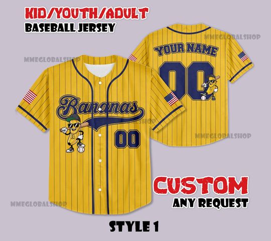 Discover Custom Bananas Baseball Jersey, Personalized Savannah Fan Gift