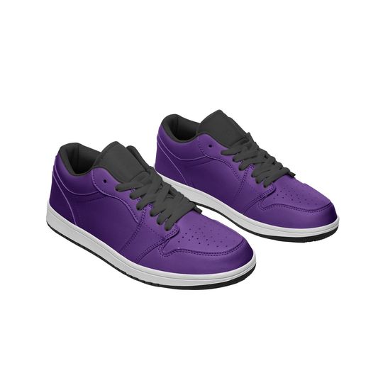 Discover Purple Leather Low Top Sneakers