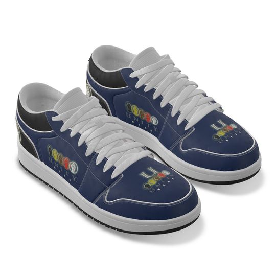 Discover Unity 1's Men's Blue and Black Heel Synthetic Leather Stitching Low-Top Shoes