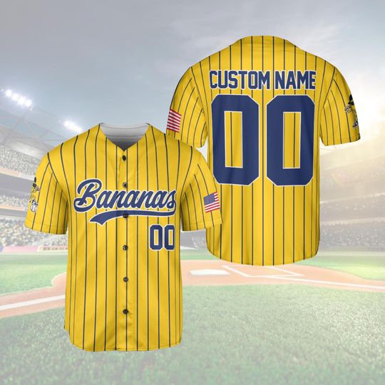 Discover Personalized Bananas Team Baseball Jersey, Let's Go Bananas Jersey, Funny Bananas Jersey, Custom Team Name Number, Gift For Savannah Fan