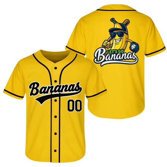 Discover Personalized Bananas Team Baseball Jersey, Funny Bananas Jersey, Let's Go Bananas Jersey, Custom Team Name Number, Gift For Savannah Fan