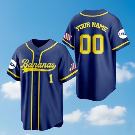 Discover Personalized Bananas Team Baseball Jersey, Funny Bananas Jersey, Custom Team Name Number Gift For Savannah Fan, Let's Go Bananas Jersey