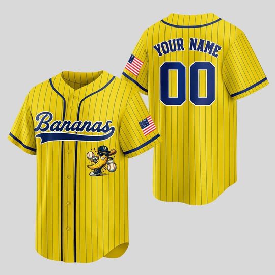 Discover Custom Baseball Jersey, Funny Banana Baseball Jersey, Gift For Savannah Baseball Fan, Printed Name Number Logo, Rookie Jersey for Gifts