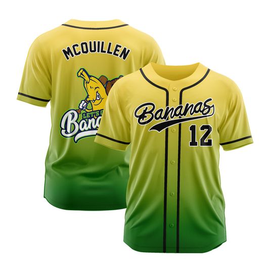 Discover Personalized Bananas Team Baseball Jersey, Funny Bananas Jersey, Let's Go Bananas Jersey, Custom Team Name Number, Gift For Savannah Fan