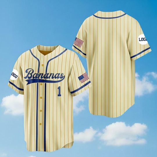 Discover Funny Bananas Jersey, Yellow Bananas Team Baseball Jersey, Custom Team Name Number Gifts For Savannah Fan, Let's Go Bananas Jersey Uniform