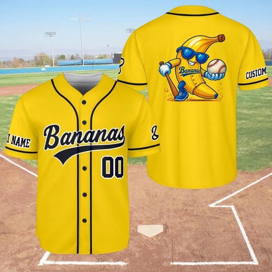 Discover Personalized Bananas Team Baseball Jersey, Funny Bananas Jersey, Let's Go Bananas Jersey, Custom Team Name Number, Gift For Savannah Fan