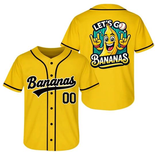 Discover Personalized Bananas Team Baseball Jersey, Funny Bananas Jersey, Let's Go Bananas Jersey, Custom Team Name Number, Gift For Savannah Fan