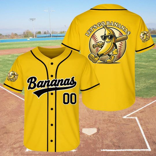 Discover Personalized Bananas Team Baseball Jersey, Funny Bananas Jersey, Let's Go Bananas Jersey, Custom Team Name Number, Gift For Savannah Fan