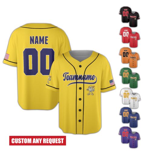 Discover Personalized Bananas Team Baseball Jersey, Custom Name & Number
