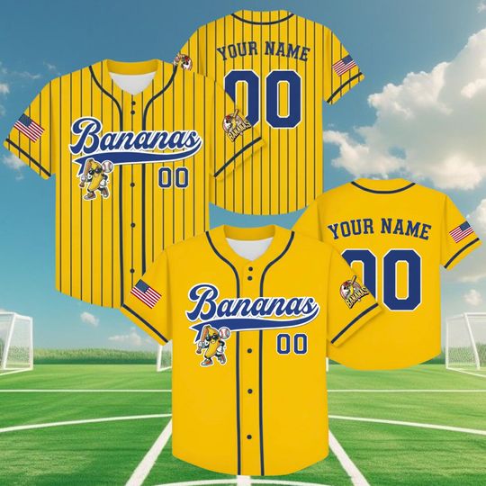 Discover Personalized Bananas Team Baseball Jersey, Funny Bananas Jersey, Let's Go Bananas Jersey, Custom Team Name Number, Gifts For Savannah Fan