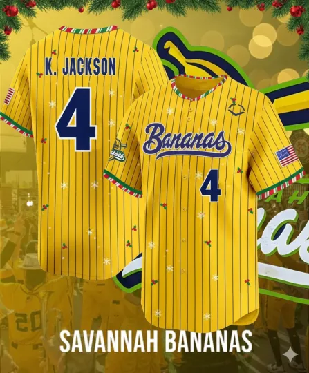 Savannah Bananas #4 Jackson Youth Baseball Jersey