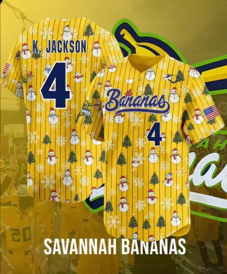 Savannah Bananas #4 KJ Jackson Baseball Jersey Shirt All Size