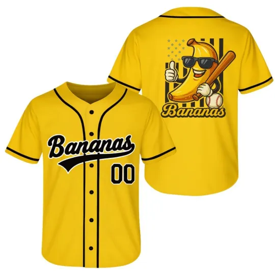 Discover Custom Funny Banana Baseball Jersey – Fun Gift for Savannah Baseball Fans