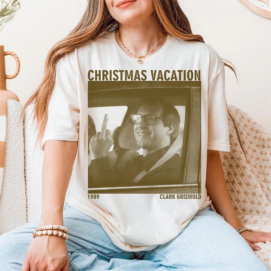 Clark Griswold Christmas Vacation T-Shirt, Funny Middle Finger Griswold Movie Tee, National Lampoon's Vacation Gift