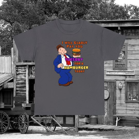 Discover Wimpy's Hamburger Quote T-Shirt - Popeye Cartoon Tee