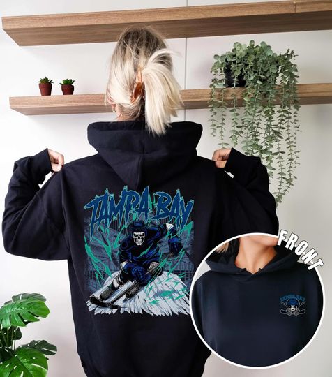 Discover Tampa Bay Ice Hockey - Vintage Skeleton Hoodie - Fan Gift Unisex Sweatshirt, Lightning Graphic Hoodie