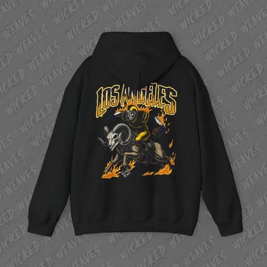 Discover Los Angeles Football Vintage Skeleton Hoodie - Fan Gift Unisex Sweatshirt, Rams Graphic Hoodie