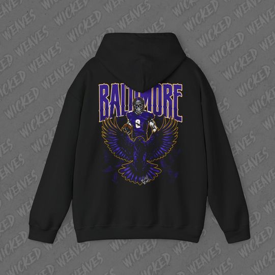 Discover Baltimore Football Vintage Skeleton Hoodie - Fan Gift Unisex Sweatshirt, Ravens Graphic Hoodie