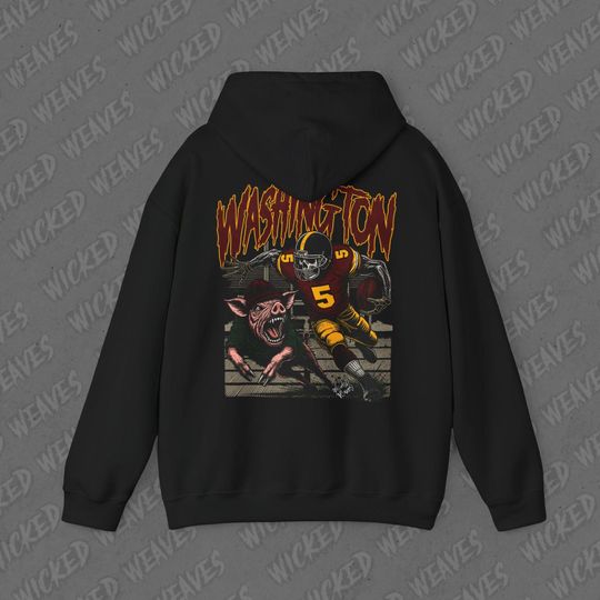 Discover Washington Football Vintage Skeleton Hoodie - Fan Gift Unisex Sweatshirt, Commanders Graphic Hoodie
