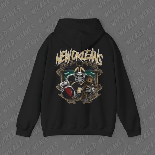 Discover Orleans Football Vintage Skeleton Hoodie - Fan Gift Unisex Sweatshirt, Saints Graphic Hoodie