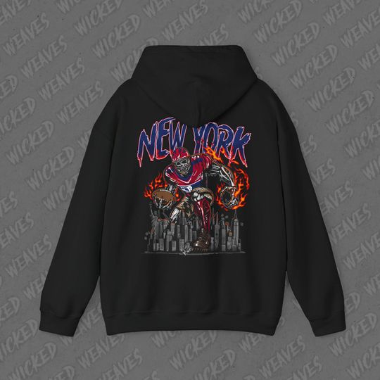 Discover New York Football Vintage Skeleton Hoodie - Fan Gift Unisex Sweatshirt, Giants Graphic Hoodie