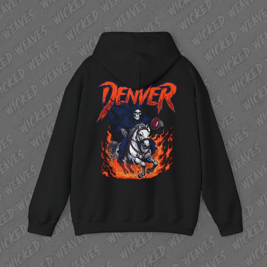 Denver Football Vintage Skeleton Hoodie - Fan Gift Unisex Sweatshirt, Broncos Graphic Hoodie