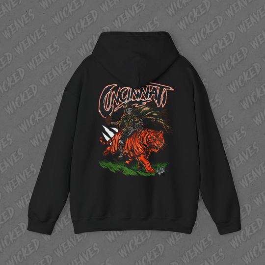 Discover Cincinnati Football Vintage Skeleton Hoodie - Fan Gift Unisex Sweatshirt, Bengals Graphic Hoodie